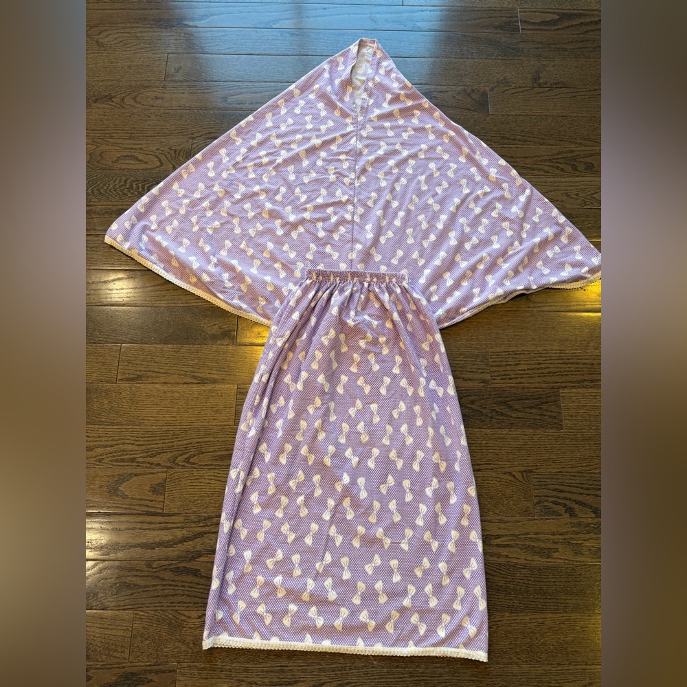 Lavender Bow Print Maxi Skirt modest skirt and hijab scarf kids 8-10 years